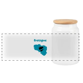 Bretagne coeur 1 - Boîte à biscuits avec couvercle en bois - blanc - Devant