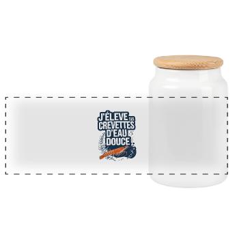 J'élève des crevettes d'eau douce - Boîte à biscuits avec couvercle en bois - blanc - Devant