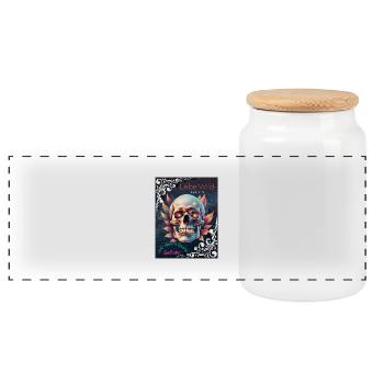 Live wild, live free - Panoramic Cookie Jar with Wooden Lid - white - Front