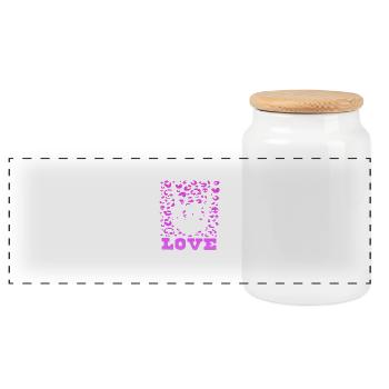 xoxo love you amore Blumen Frauen Valentinstag 14 - Panorama Keksdose mit Holzdeckel - Weiß - Vorne