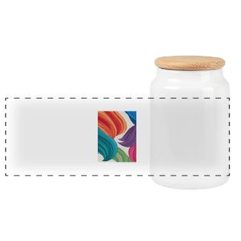 Feather-light colours - Panoramic Cookie Jar with Wooden Lid - white - Front