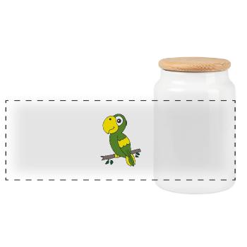 Vert perroquet - Boîte à biscuits avec couvercle en bois - blanc - Devant