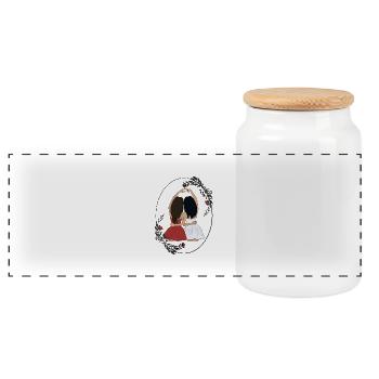 Meilleur ami - Boîte à biscuits avec couvercle en bois - blanc - Devant
