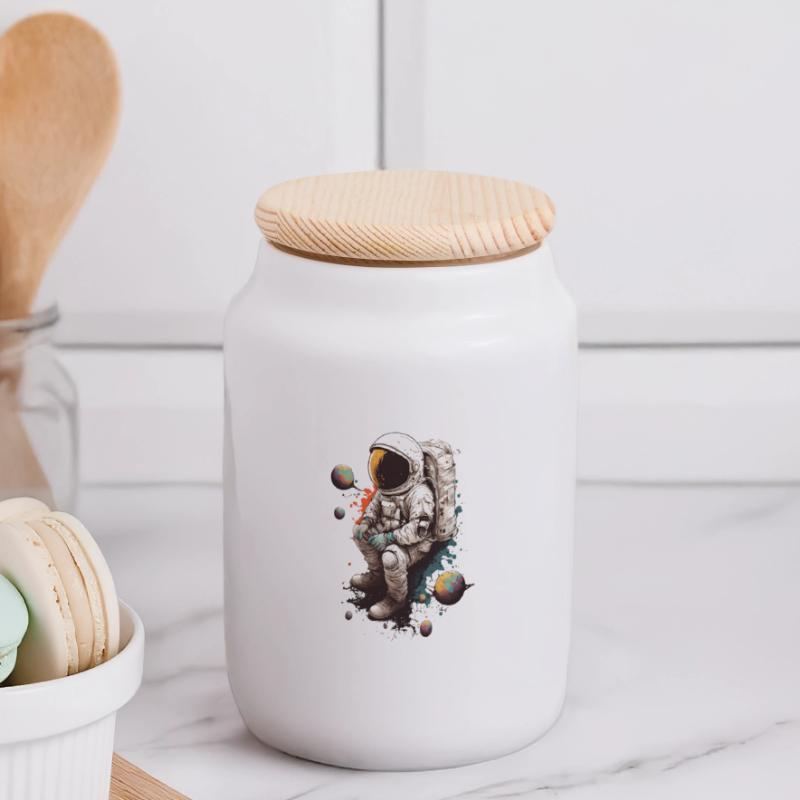Easter Easter Bunny Easter Eve Easter Sunday Easter Egg Spring Panoramic Cookie Jar with Wooden Lid