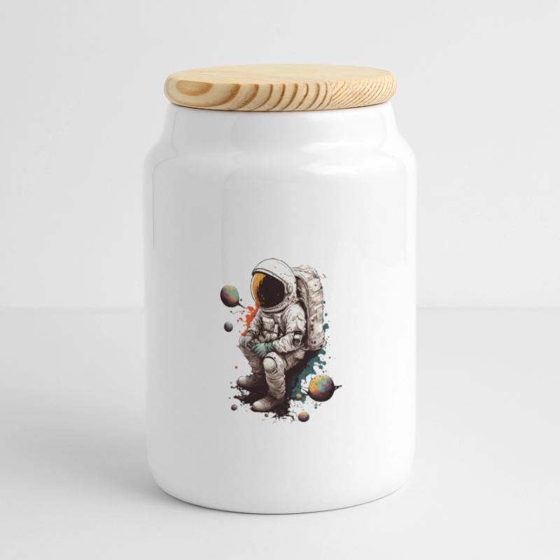 Easter Easter Bunny Easter Eve Easter Sunday Easter Egg Spring Panoramic Cookie Jar with Wooden Lid