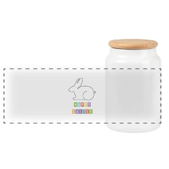 Happy Easter 2 - Panoramic Cookie Jar with Wooden Lid - white - Front