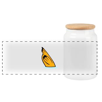 Duck head in the water, tail in the air - Panoramic Cookie Jar with Wooden Lid - white - Front