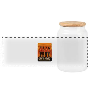 Ynwa - Boîte à biscuits avec couvercle en bois - blanc - Devant