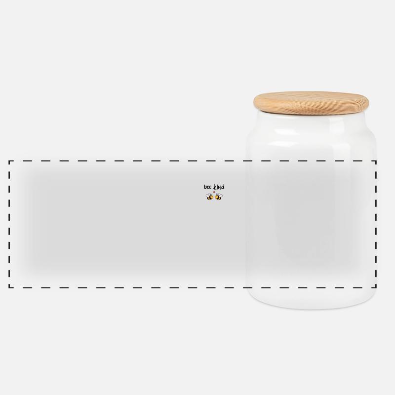 Biene Kind Schulkind Geschenk - Panorama Keksdose mit Holzdeckel - Weiß