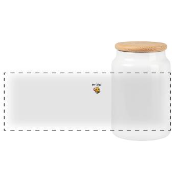Biene Imker Spruch Geschenk - Panorama Keksdose mit Holzdeckel - Weiß - Vorne