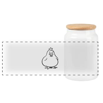 Poulet potelé comme illustration vectorielle - Boîte à biscuits avec couvercle en bois - blanc - Devant