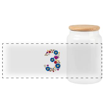 Fleurs 3 - Boîte à biscuits avec couvercle en bois - blanc - Devant