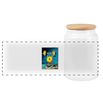 « Entraînement » de van Gogh - Boîte à biscuits avec couvercle en bois - blanc - Devant