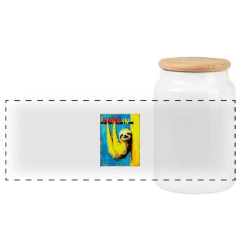 "Hang in there" by van Gogh - Panorama Keksdose mit Holzdeckel - Weiß - Vorne