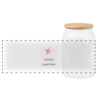 SISTERS zusammen - Boîte à biscuits avec couvercle en bois - blanc - Devant