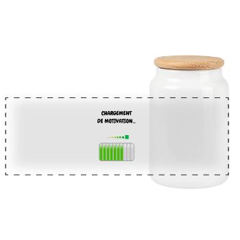CHARGEMENT DE MOTIVATION - Boîte à biscuits avec couvercle en bois - blanc - Devant