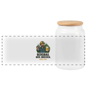 Mining Beer Chunks Resin Mine - Panoramic Cookie Jar with Wooden Lid - white - Front