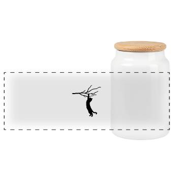 Chat perché BLACK - Boîte à biscuits avec couvercle en bois - blanc - Devant