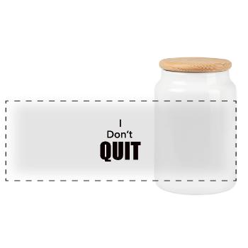 I_Don-t_Quit - Panorama Keksdose mit Holzdeckel - Weiß - Vorne