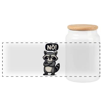 Nope just no raccoon - Panoramic Cookie Jar with Wooden Lid - white - Front