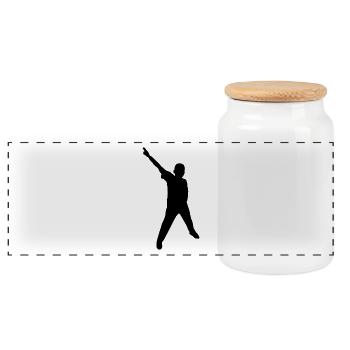 ballerina ballet dance dancer dance dancer yoga11 - Panoramic Cookie Jar with Wooden Lid - white - Front