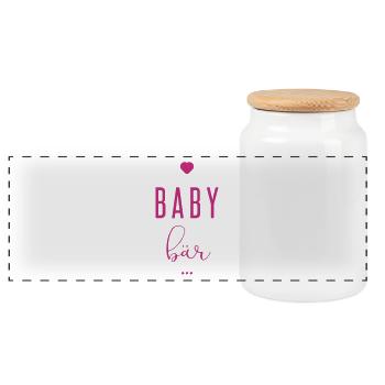 baby bär - Panorama Keksdose mit Holzdeckel - Weiß - Vorne
