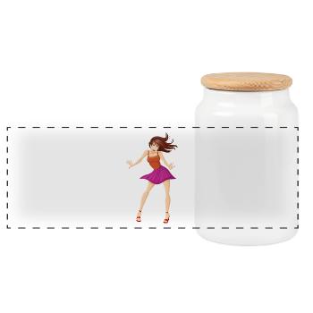 fille Mädel danse - Boîte à biscuits avec couvercle en bois - blanc - Devant