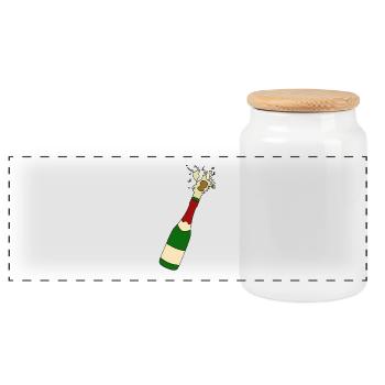 bouteille de - Boîte à biscuits avec couvercle en bois - blanc - Devant