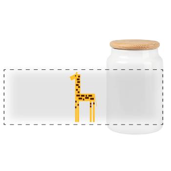 giraffe 2 - Panorama Keksdose mit Holzdeckel - Weiß - Vorne
