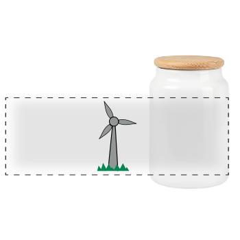 Windrad - Boîte à biscuits avec couvercle en bois - blanc - Devant