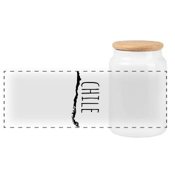 Chile - Panoramic Cookie Jar with Wooden Lid - white - Front