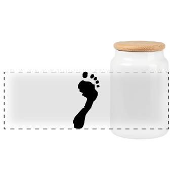 Footprint - Panoramic Cookie Jar with Wooden Lid - white - Front