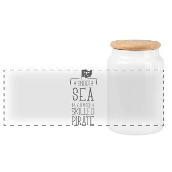 Une mer lisse n'a jamais connu - - Boîte à biscuits avec couvercle en bois - blanc - Devant