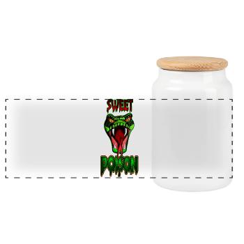 poison (poison) - Boîte à biscuits avec couvercle en bois - blanc - Devant