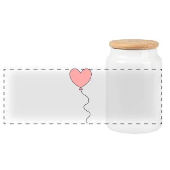 pink heart pink red hearts gift Valentine's Day - Panoramic Cookie Jar with Wooden Lid - white - Front