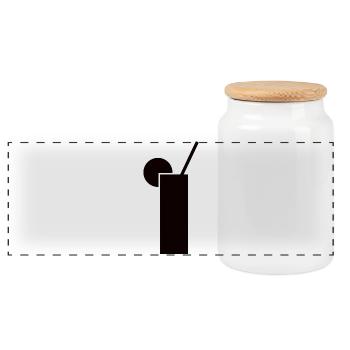 Drink Design in schwarz - Panorama Keksdose mit Holzdeckel - Weiß - Vorne