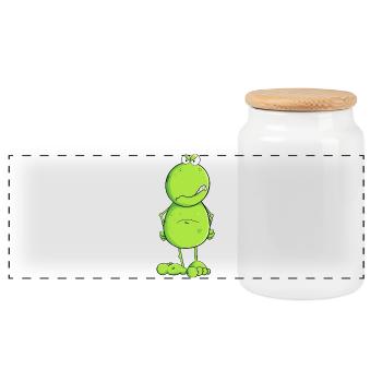 Lustiger Nö Frosch I Nein Statement - Panorama Keksdose mit Holzdeckel - Weiß - Vorne