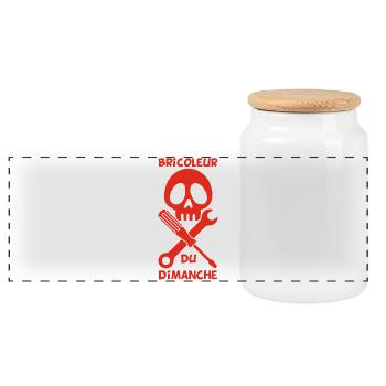 Bricoleur du dimanche (rouge) - Boîte à biscuits avec couvercle en bois - blanc - Devant