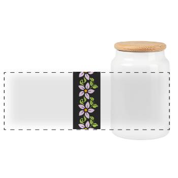 Patrons de téléphone - Flower Power 1 - Boîte à biscuits avec couvercle en bois - blanc - Devant