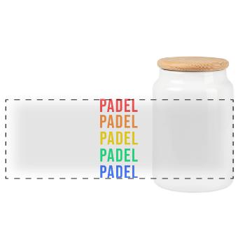 Padelspiel Tennis Padel Spruch Spieler Freizeit - Panorama Keksdose mit Holzdeckel - Weiß - Vorne