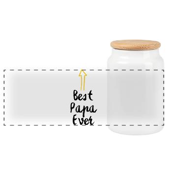 Best Papa Ever - Cadeau papa fête des pères - Boîte à biscuits avec couvercle en bois - blanc - Devant