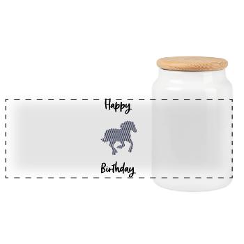 HAPPY BIRTHDAY - Boîte à biscuits avec couvercle en bois - blanc - Devant