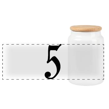 5. 5 YEARS. 5th ANNIVERSARY. 5 YEAR ANNIVERSARY - Panoramic Cookie Jar with Wooden Lid - white - Front