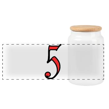 5. 5 YEARS. 5th ANNIVERSARY. 5 YEAR ANNIVERSARY - Panoramic Cookie Jar with Wooden Lid - white - Front