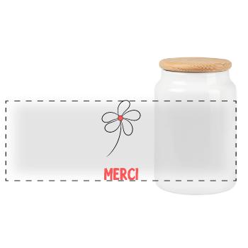 MAÎTRESSE. MERCI. MERCI MAÎTRESSE - Boîte à biscuits avec couvercle en bois - blanc - Devant