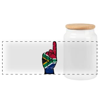 Drapeau de l’Afrique du Sud numéro 1 utilisé - Boîte à biscuits avec couvercle en bois - blanc - Devant