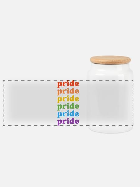 Pride - Panoramic Cookie Jar with Wooden Lid - white