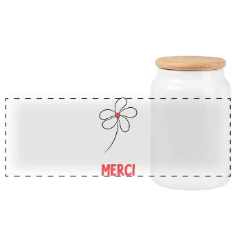 GELIEBTE. MEISTER. VIELEN DANK. DANKE HERRIN. GESCHENK. - Panorama Keksdose mit Holzdeckel - Weiß - Vorne