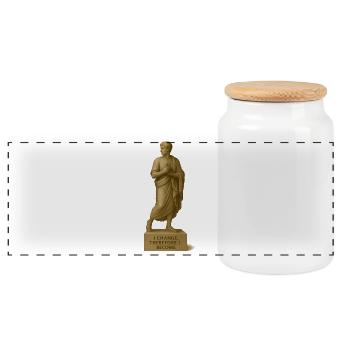klassische Philosophie Skulptur - Panorama Keksdose mit Holzdeckel - Weiß - Vorne