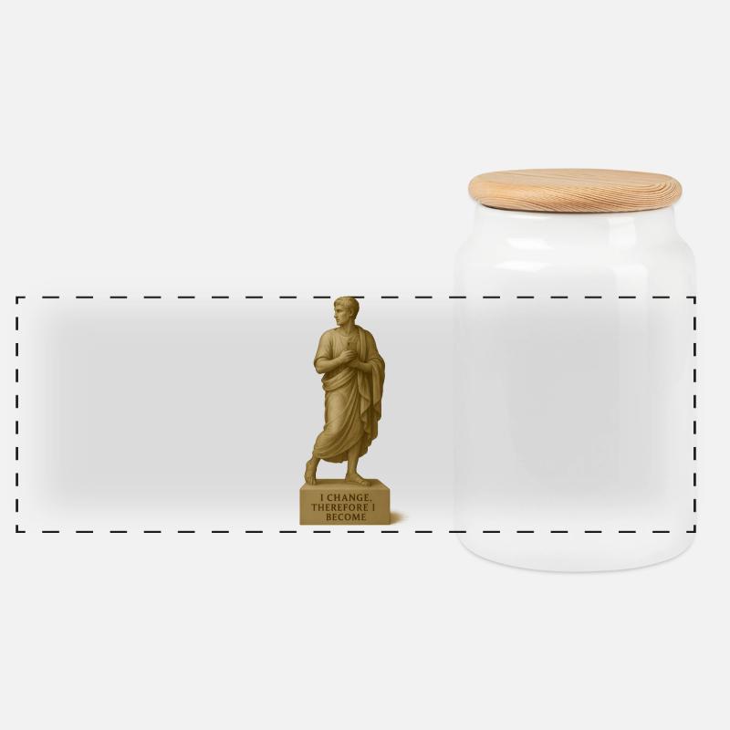 klassische Philosophie Skulptur - Panorama Keksdose mit Holzdeckel - Weiß